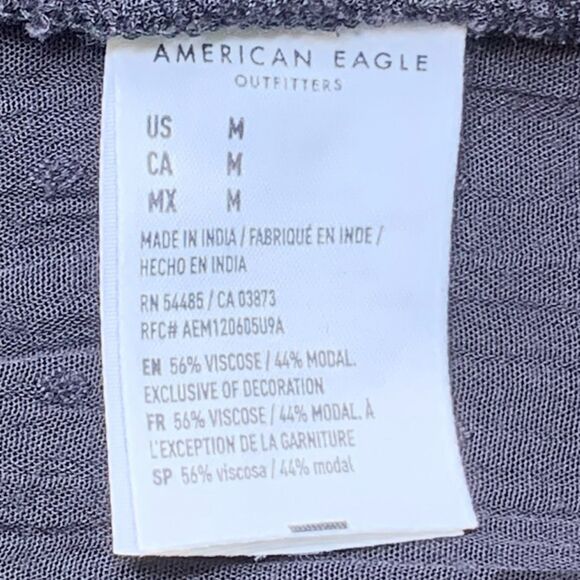 American Eagle Front Twist Blouse Dark Grey Size Medium - Picture 8 of 8